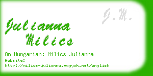 julianna milics business card
